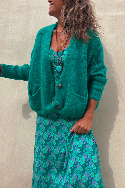 Moxidress Button Down Pockets Sweater Cardigan
