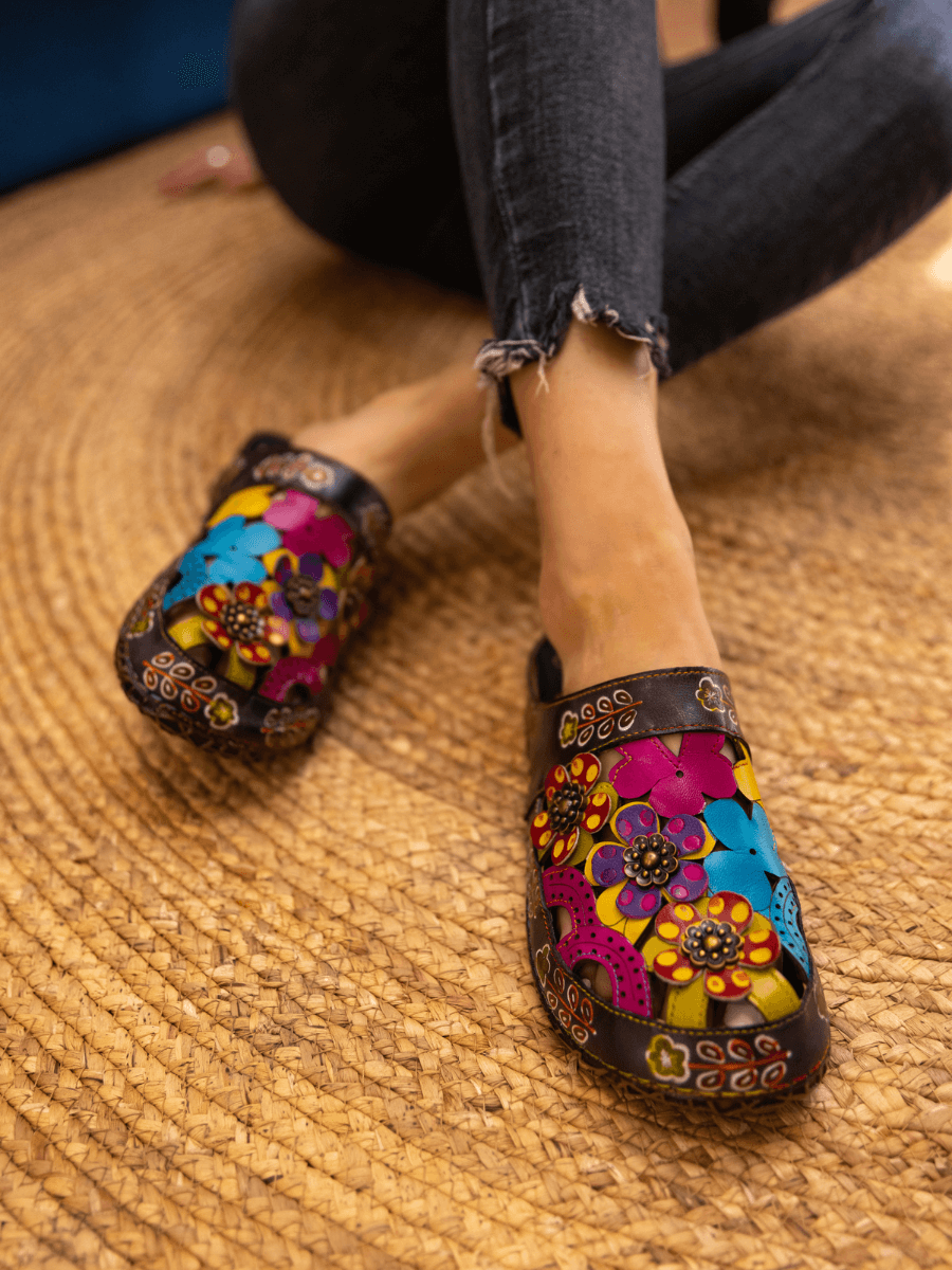 Soffia | Brickell Tropical Cut-out Leather Sandal