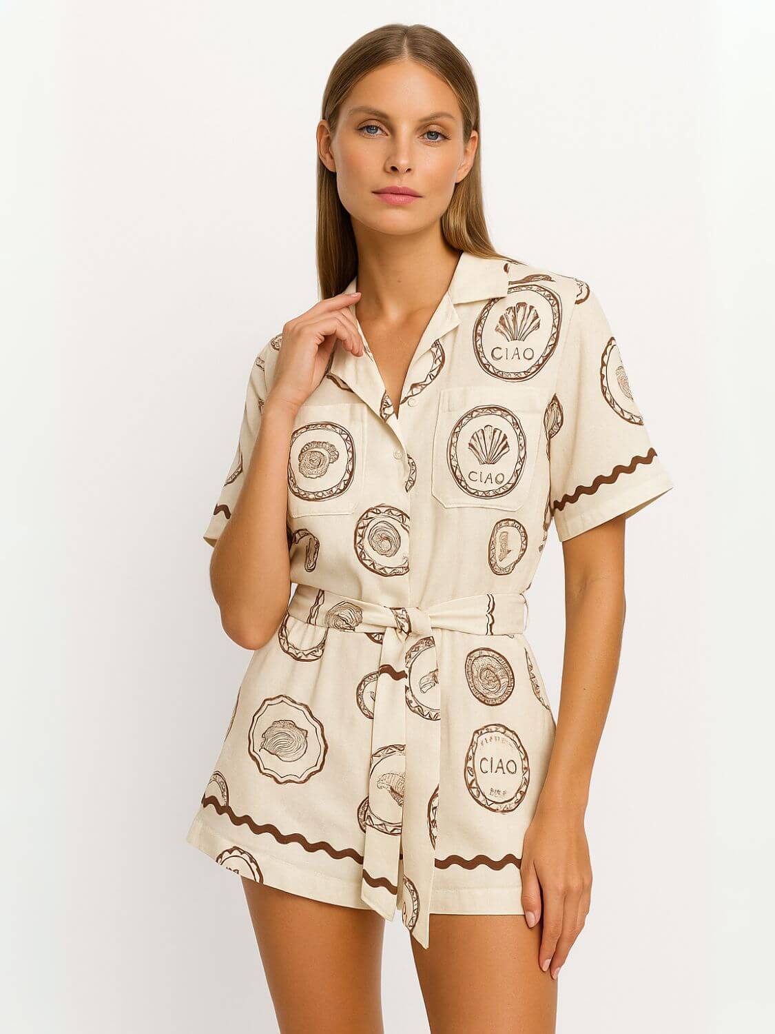 Shell Ciao Front Shirt Romper