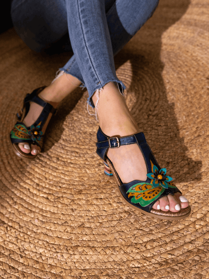Soffia | Estella Leather T-strap Pump