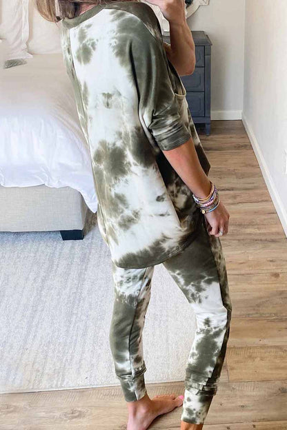 Dark Tie Dye Comfortable Set Two Pieces