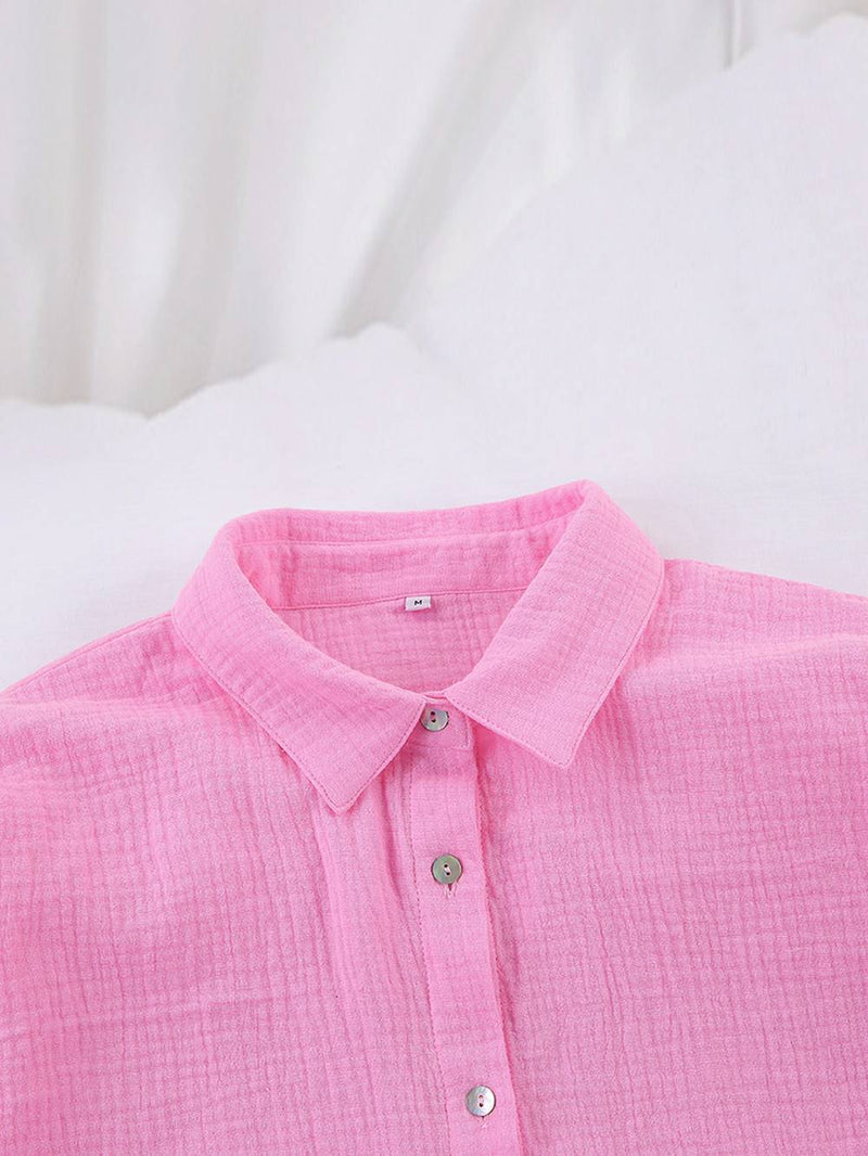 Intricate Cotton Co-ord Pink Shorts Set