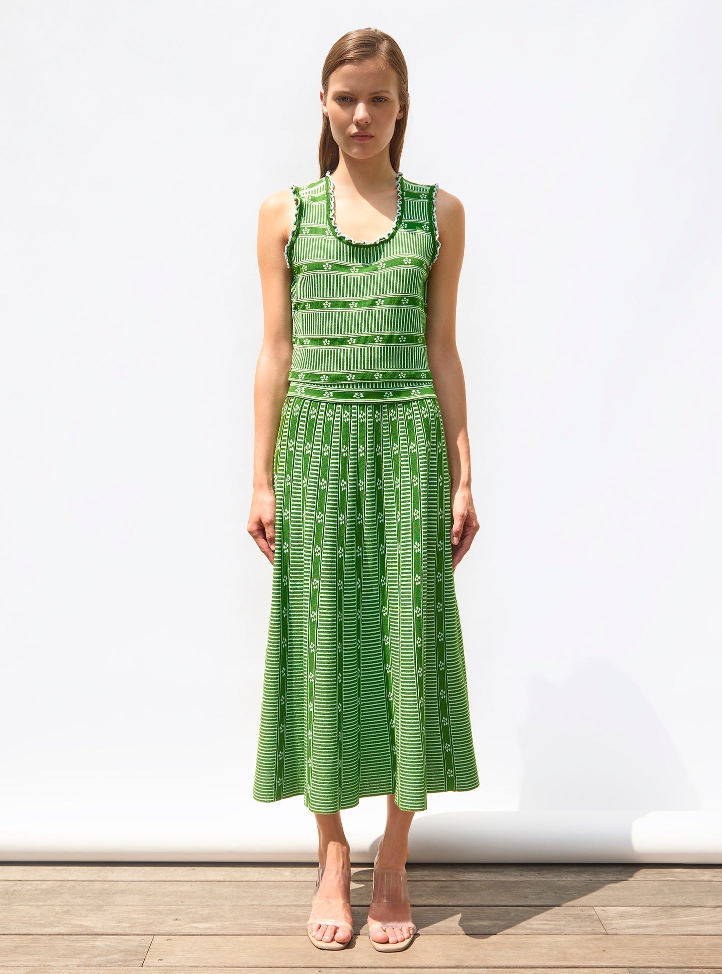 Green Jacquard Skirt