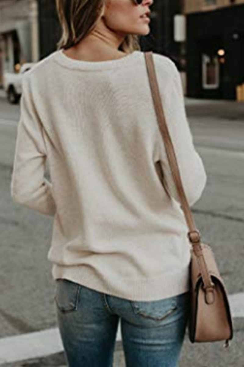 Deep V Neck Design Street Sweater