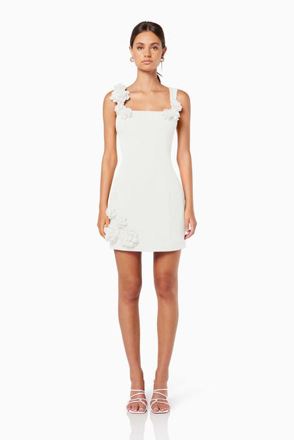 Color 3d Strap Mini Dress