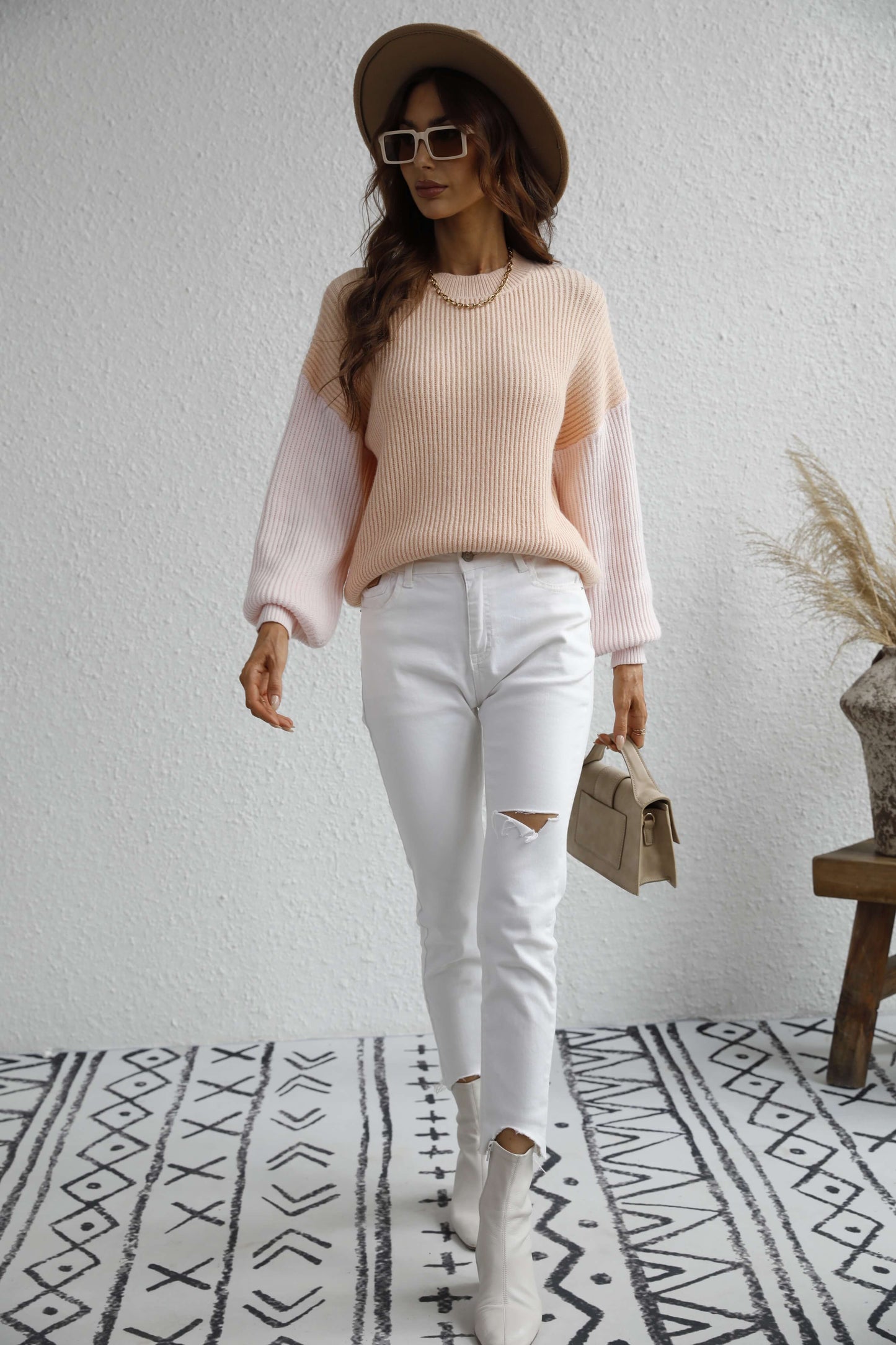 Estatia Knit Sweater - Blush