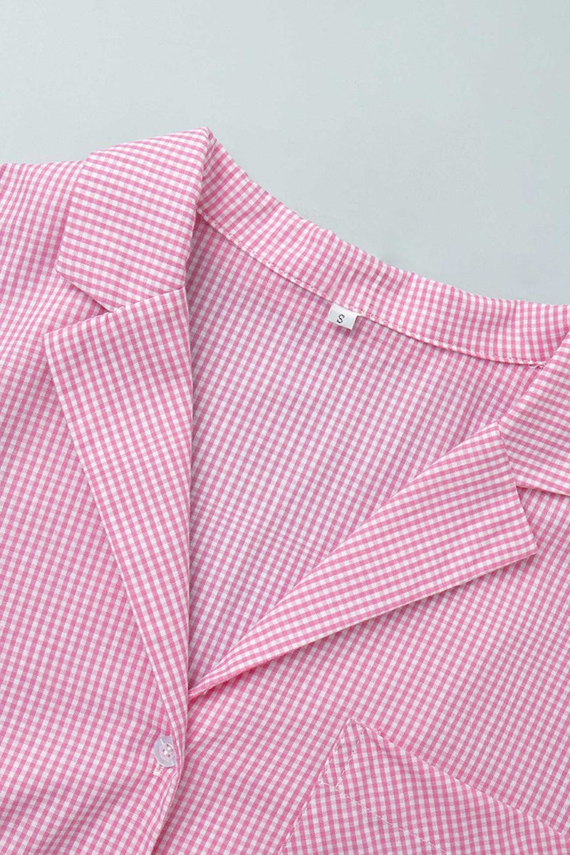 Plaid Blouse Cotton Two-piece Outfit