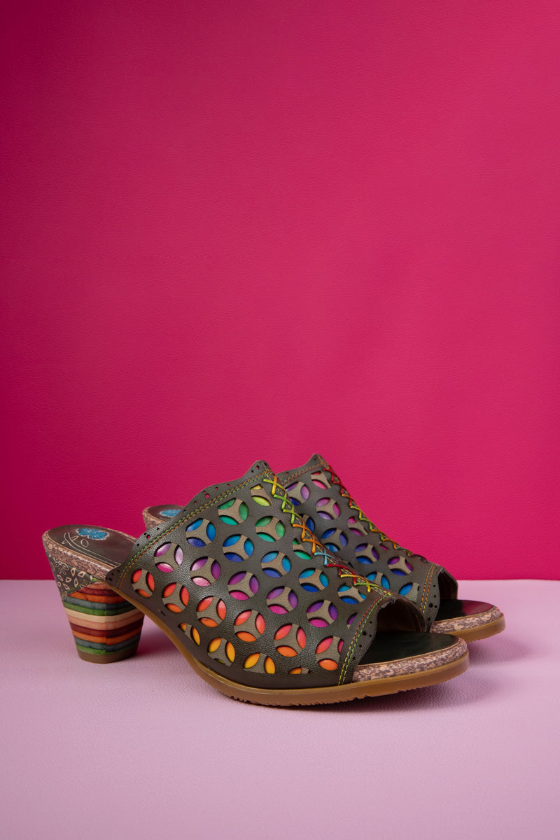 Soffia | Tracee Rainbow Open-toe Leather Sandal