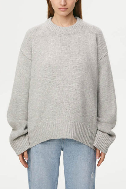 Round Neck Color Pullover Sweater