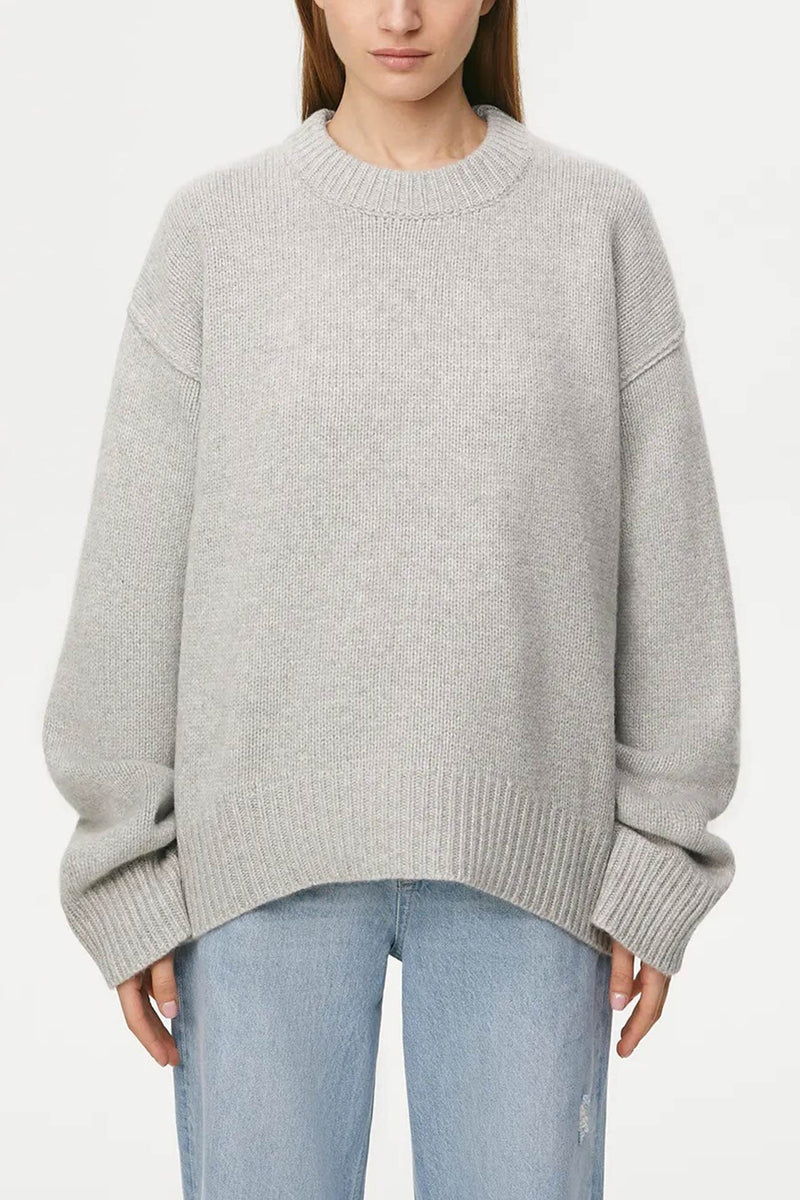 Round Neck Color Pullover Sweater