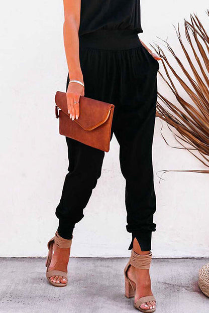 Side Split Pockets Jogger Pants