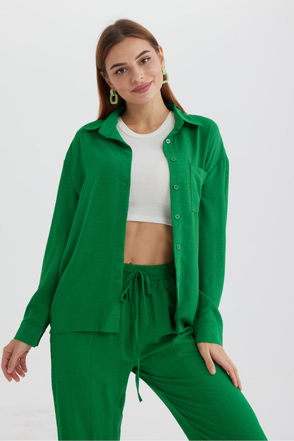 Long Sleeve Color Shirt Long Pants Set