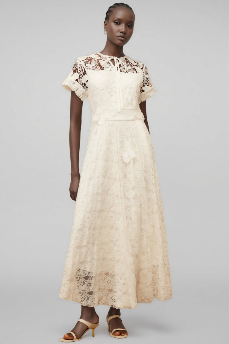 Zephrt White Lace Maxi Dress