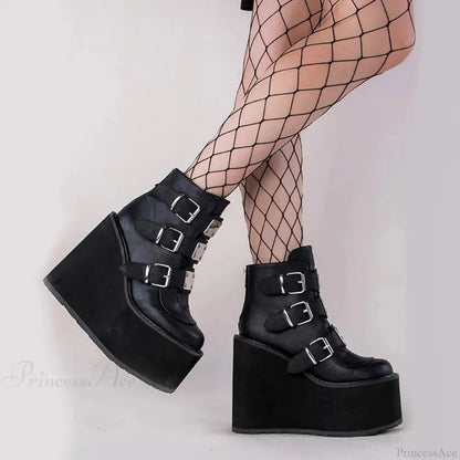 Rebel Gothic Wedge Costume Ankle Boot