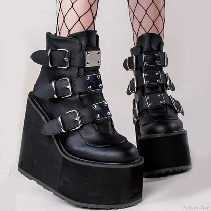 Rebel Gothic Wedge Costume Ankle Boot