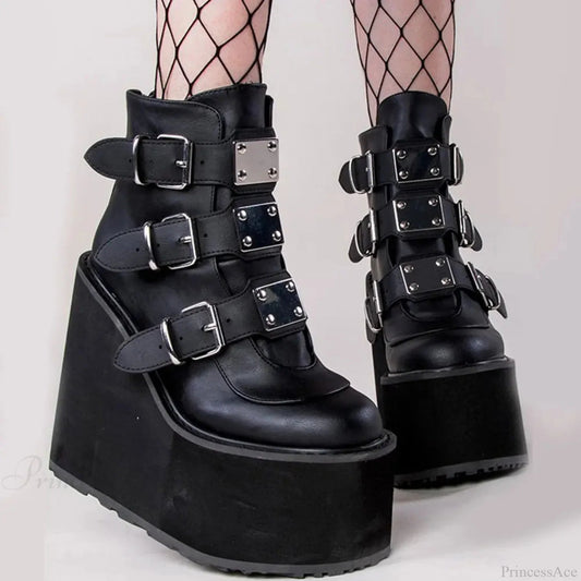 Rebel Gothic Wedge Costume Ankle Boot