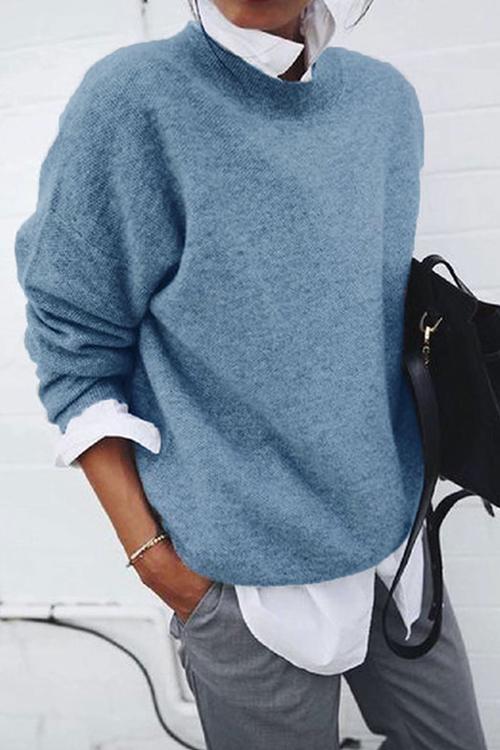 Moxidress Lapel Fake Two Pieces Sweater