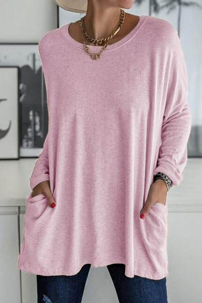 Moxidress Long Sleeve Pockets T-shirt