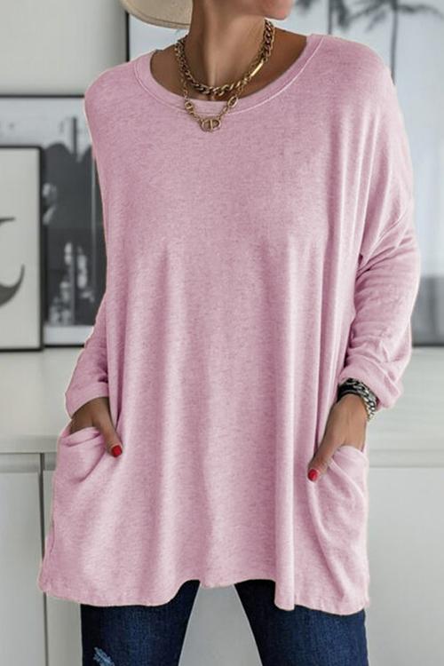 Moxidress Long Sleeve Pockets T-shirt