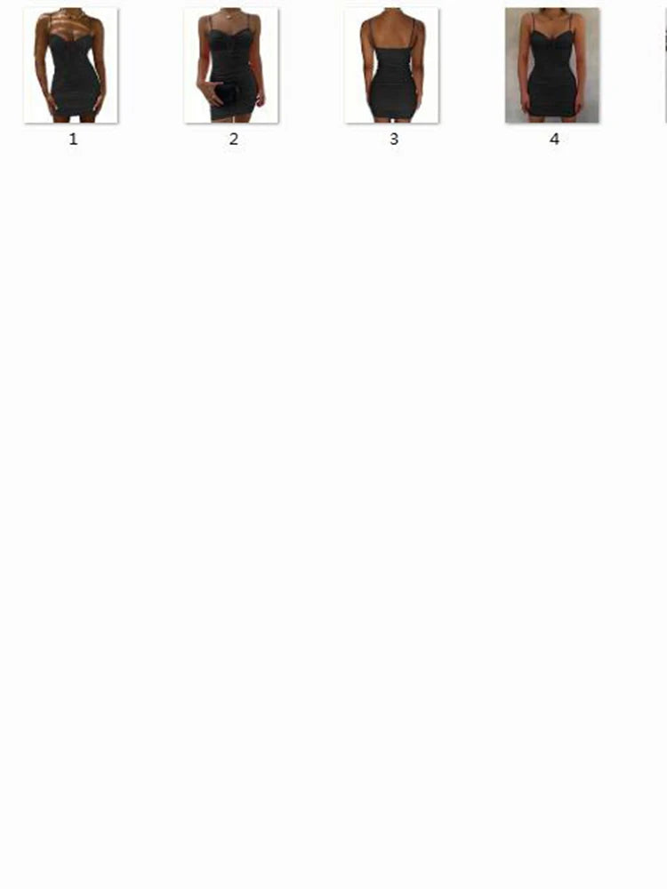 New Summer Cut Out Ruched Spaghetti Mini Club Midi Dresses
