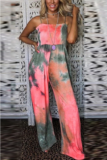 Printed Cami Jumpsuits With Pockets