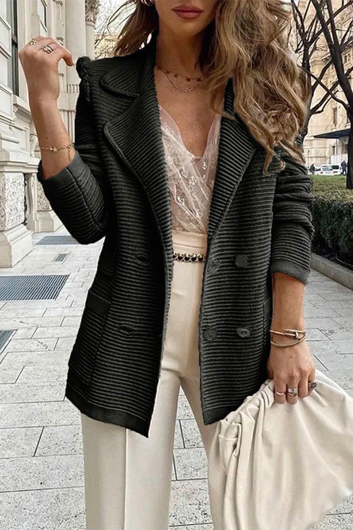 Lapel Buttons Cardigans With Pockets