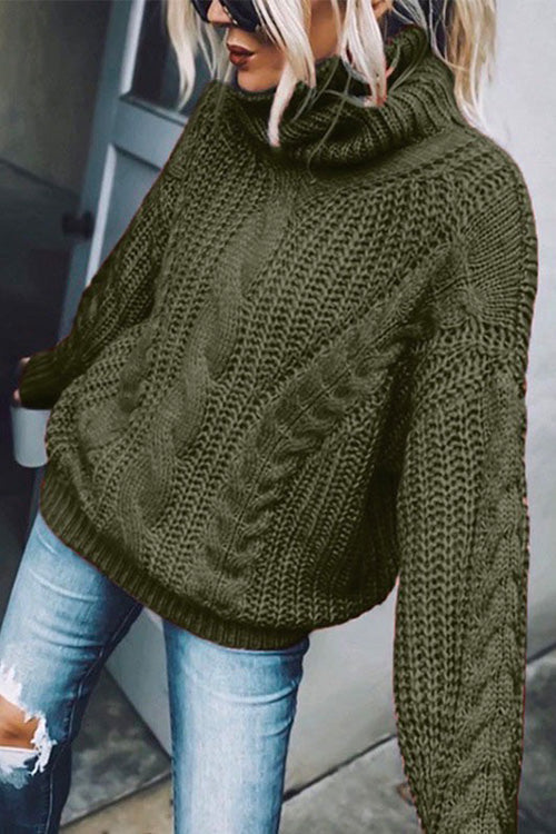 Winter Turtleneck Long Sleeve Knit Sweater