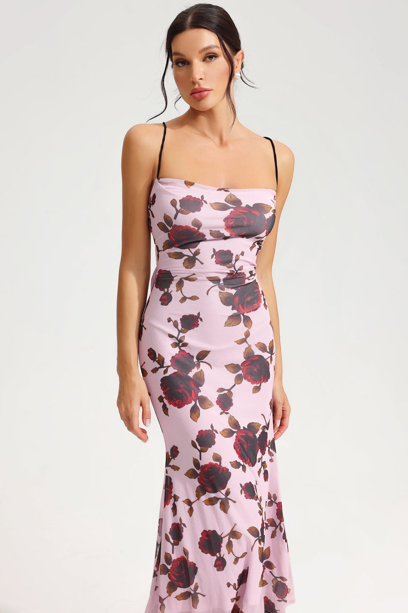 Lace Up Slim Cami Midi Dress