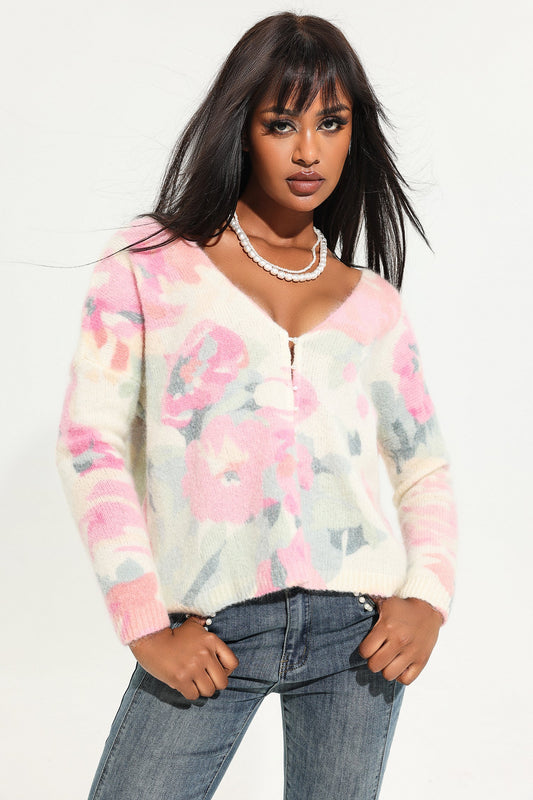 Knit V-neck Cardigan