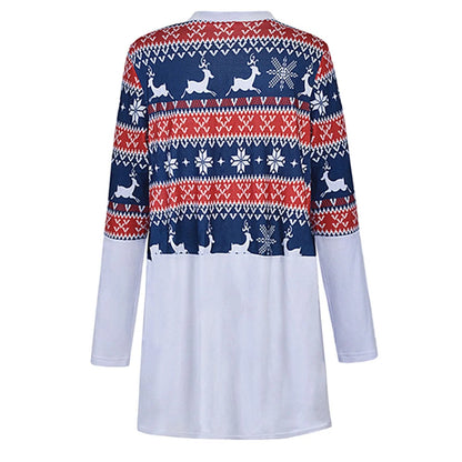 New Year Long Sleeve Cardigan Christmas Sweater