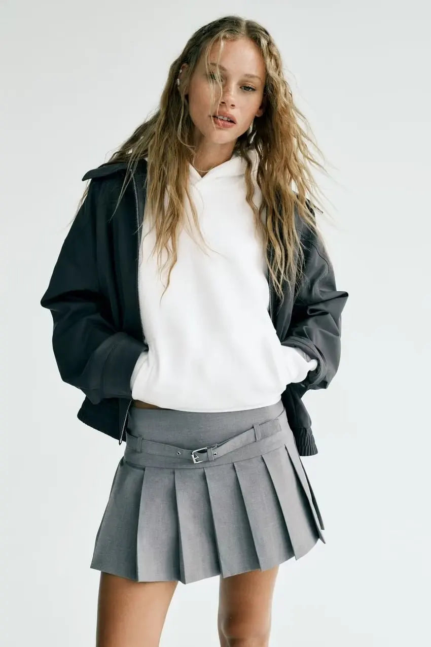 Summer Simple Design High Waist Mini Skirt