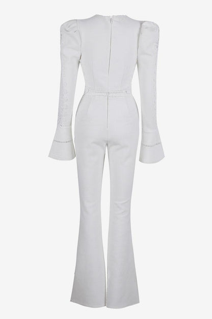 Victoria Hollow Out Flare Pants Set