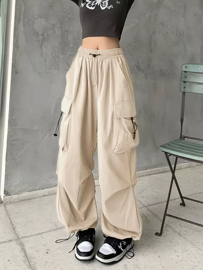 Y2k Drawstring Baggy Parachute Cargo Pants