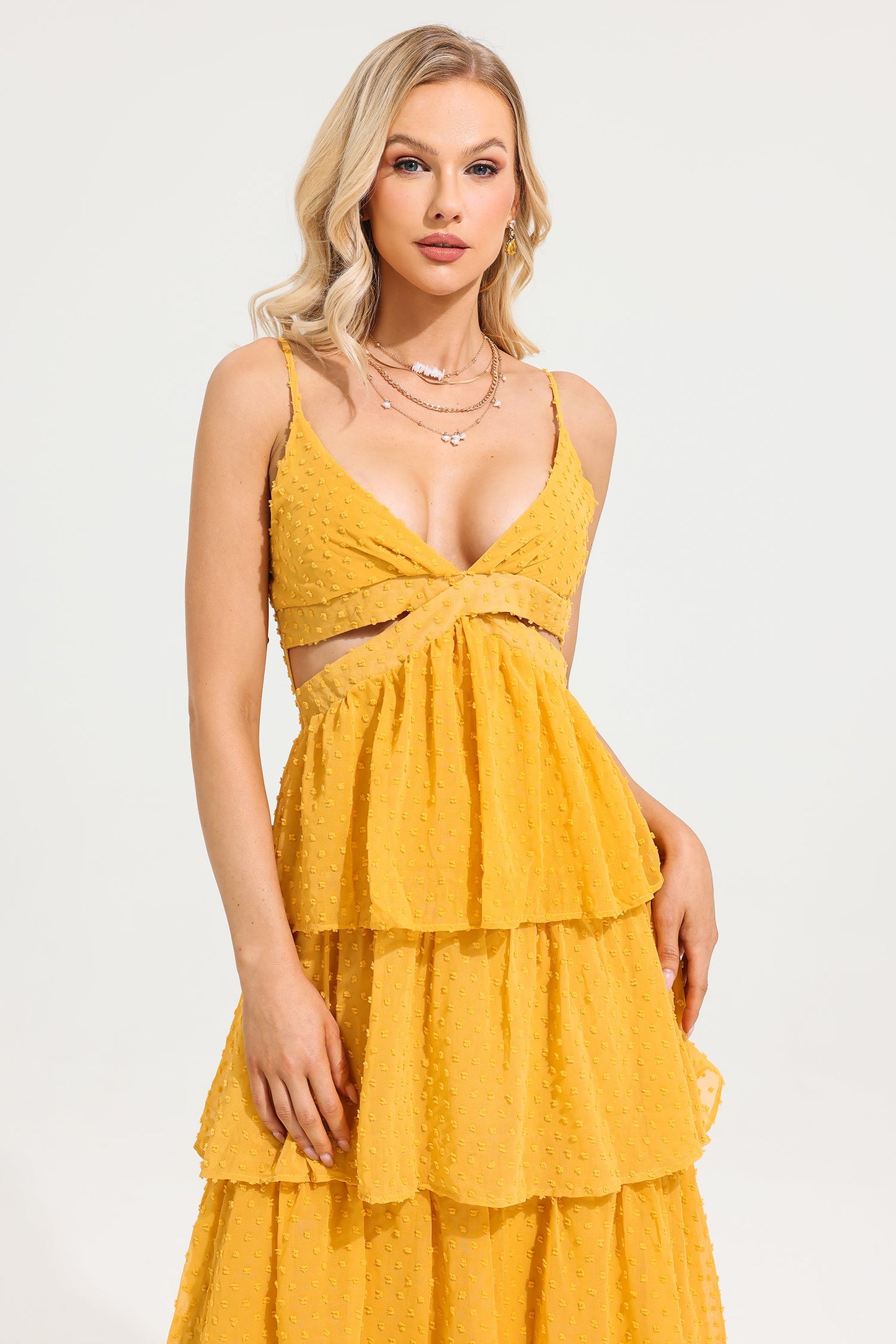 V-neck Cut-out Cami Maxi Dress