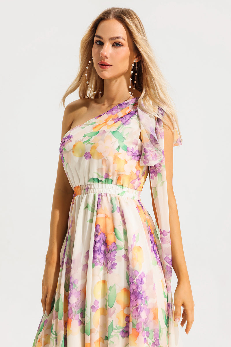 One-shoulder Sleeveless Maxi Dress