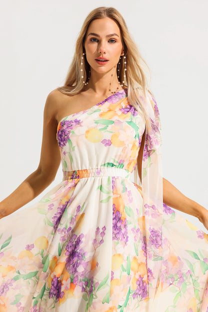 One-shoulder Sleeveless Maxi Dress