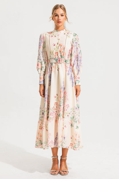 Long Sleeve Maxi Dress With Belt
