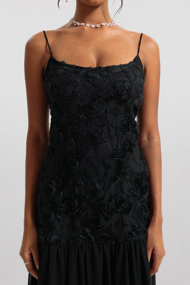 3d Sleeveless Midi Dress