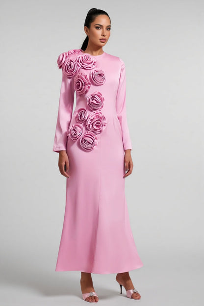 Samala 3d Satin Maxi Dress