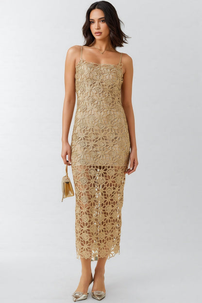 Zephyra Embroidery Midi Dress Set