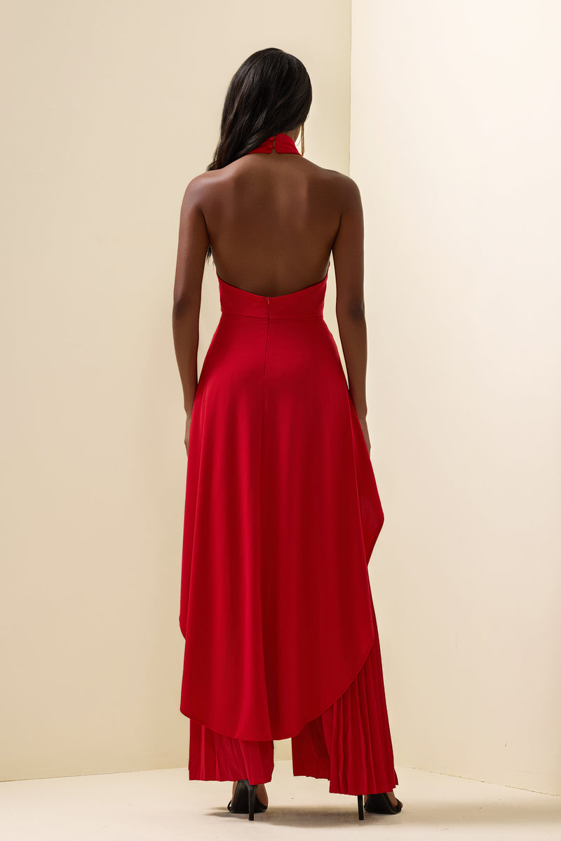 Sleeveless Top �?high Waist Pleated Pants Set