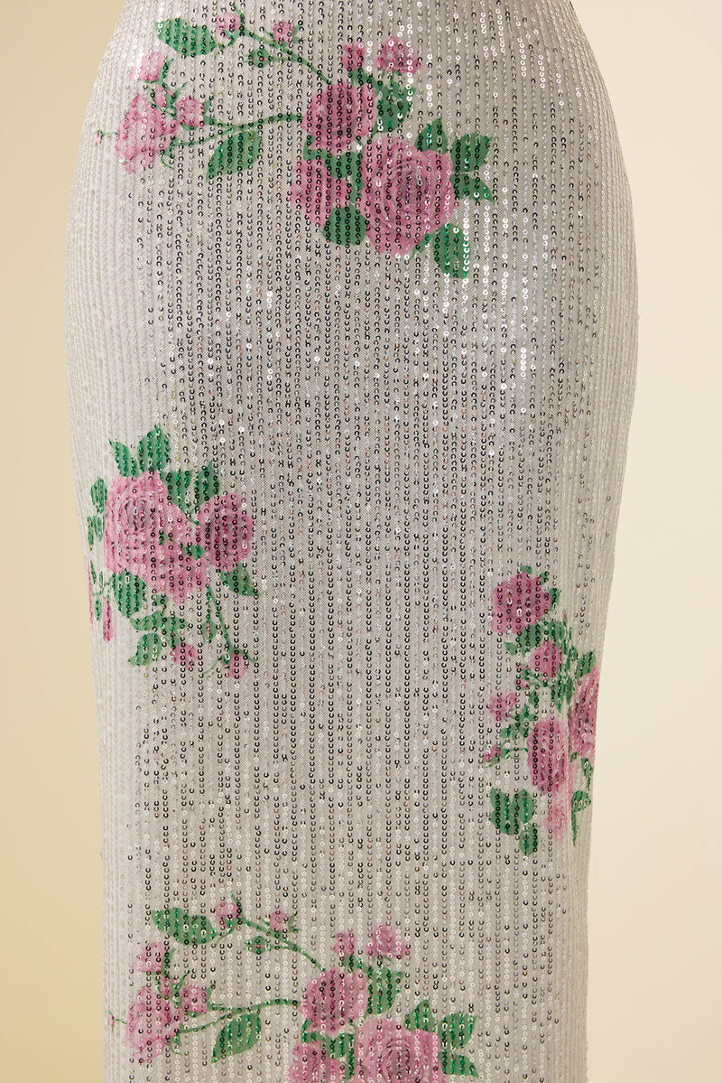 Sequin High Waist Midi Skirt