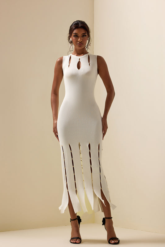 Knit Cut-out Sleeveless Midi Dress