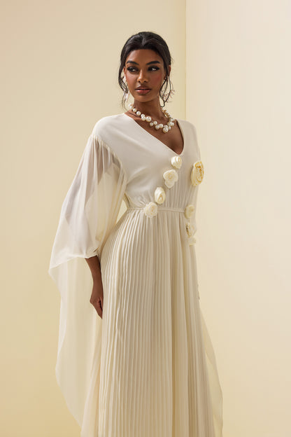 3d Cape Maxi Dress