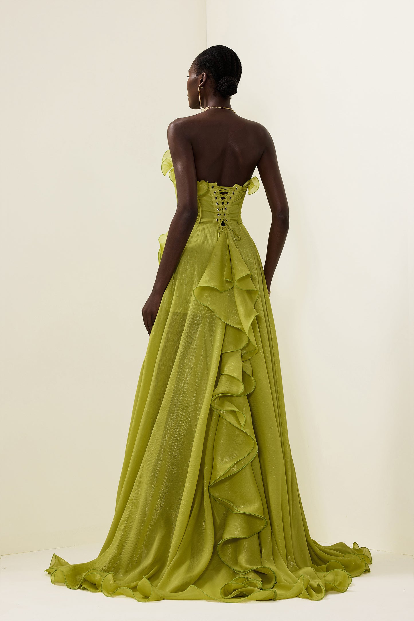 Frill Sweetheart Neck Sleeveless Maxi Dress