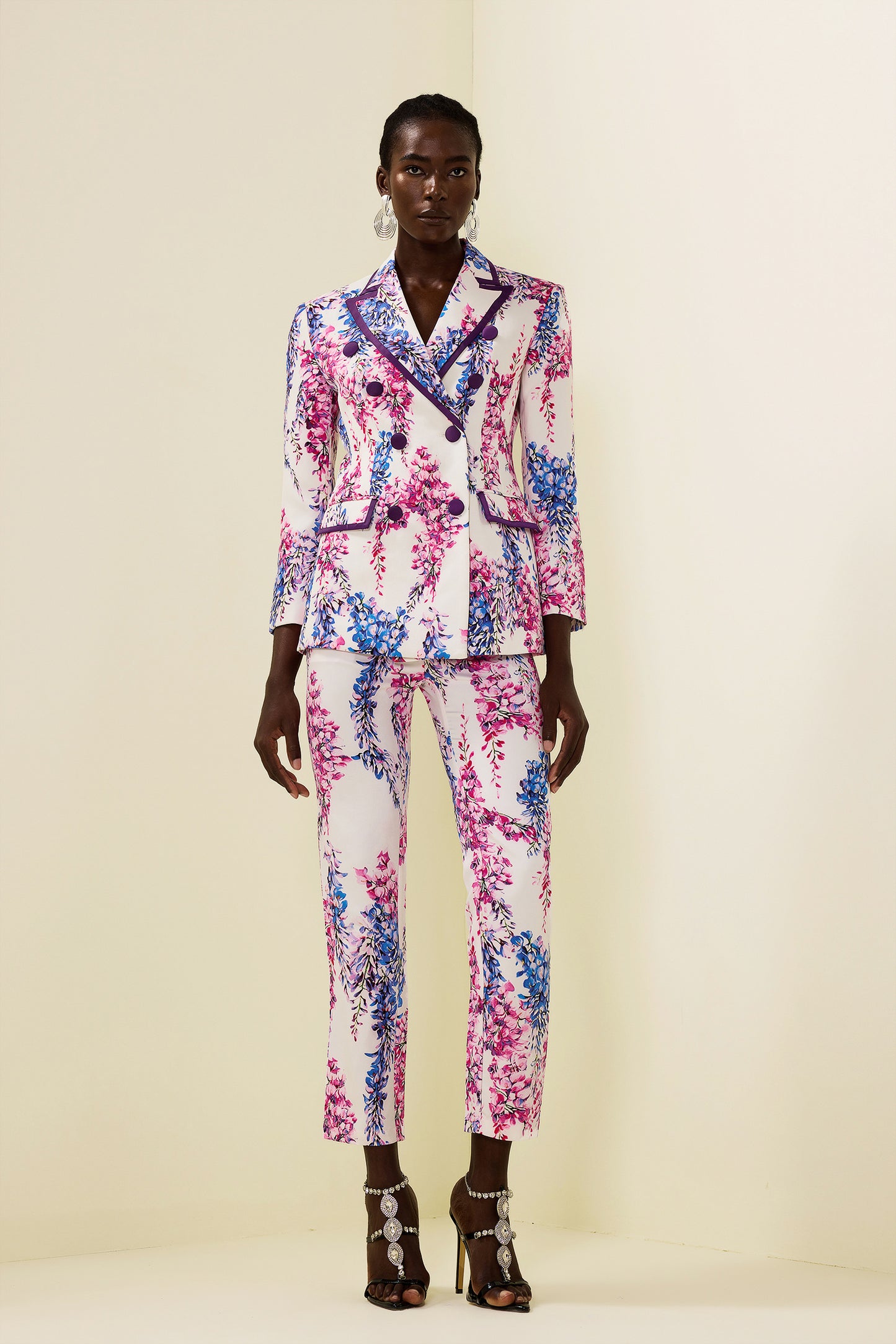 Double Breasted Blazer & High Waist Pants Set