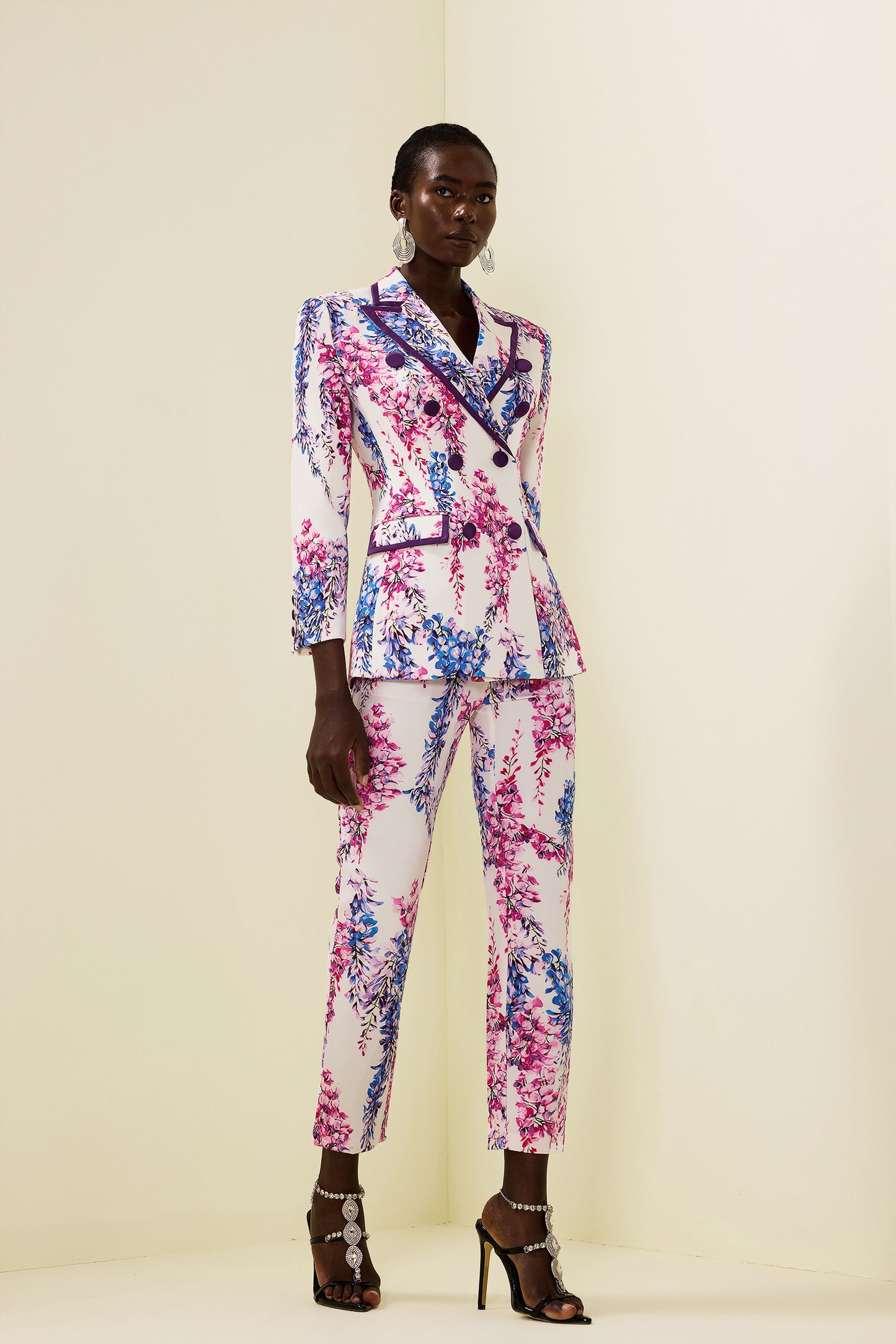 Double Breasted Blazer & High Waist Pants Set