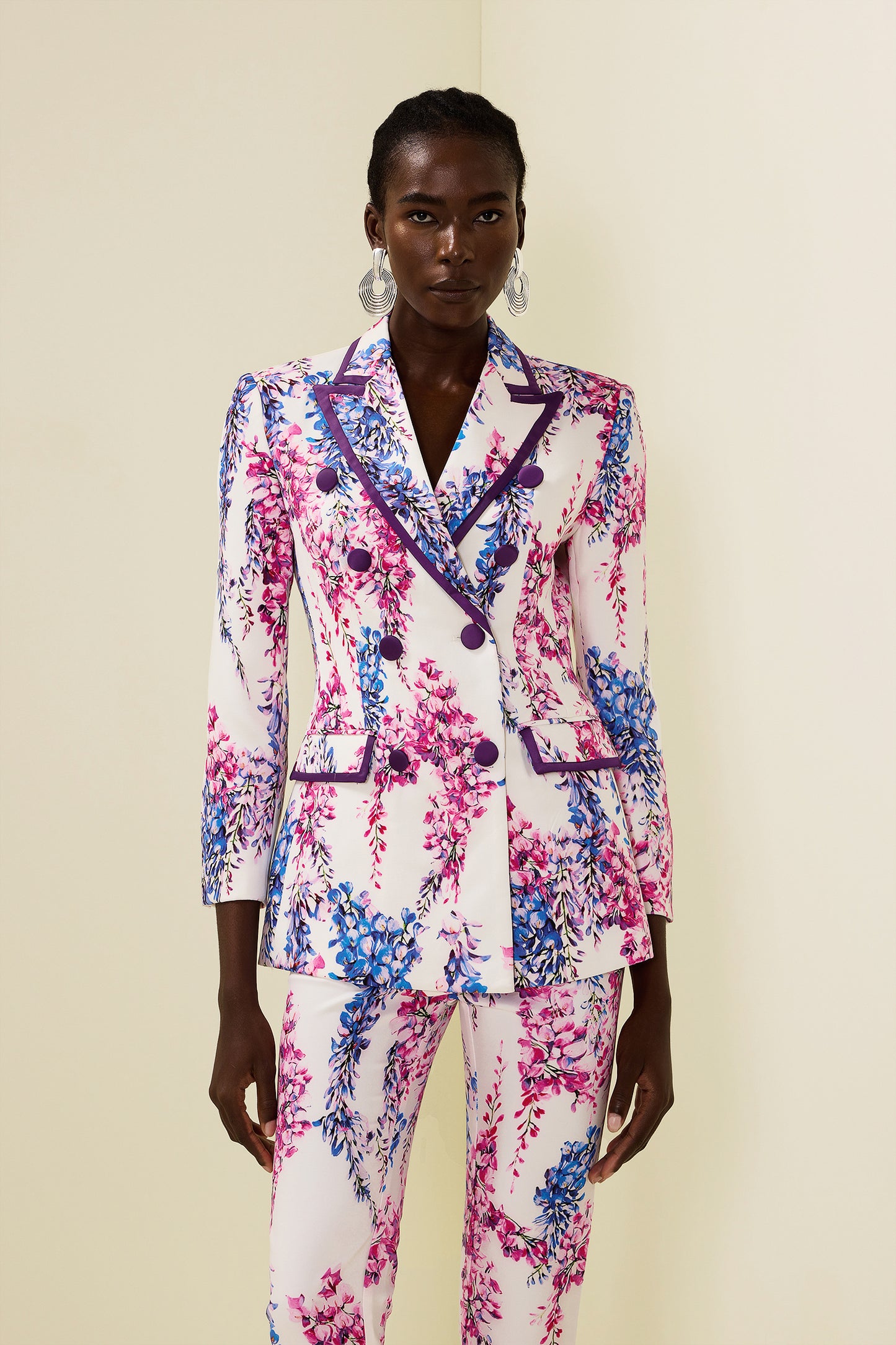 Double Breasted Blazer & High Waist Pants Set