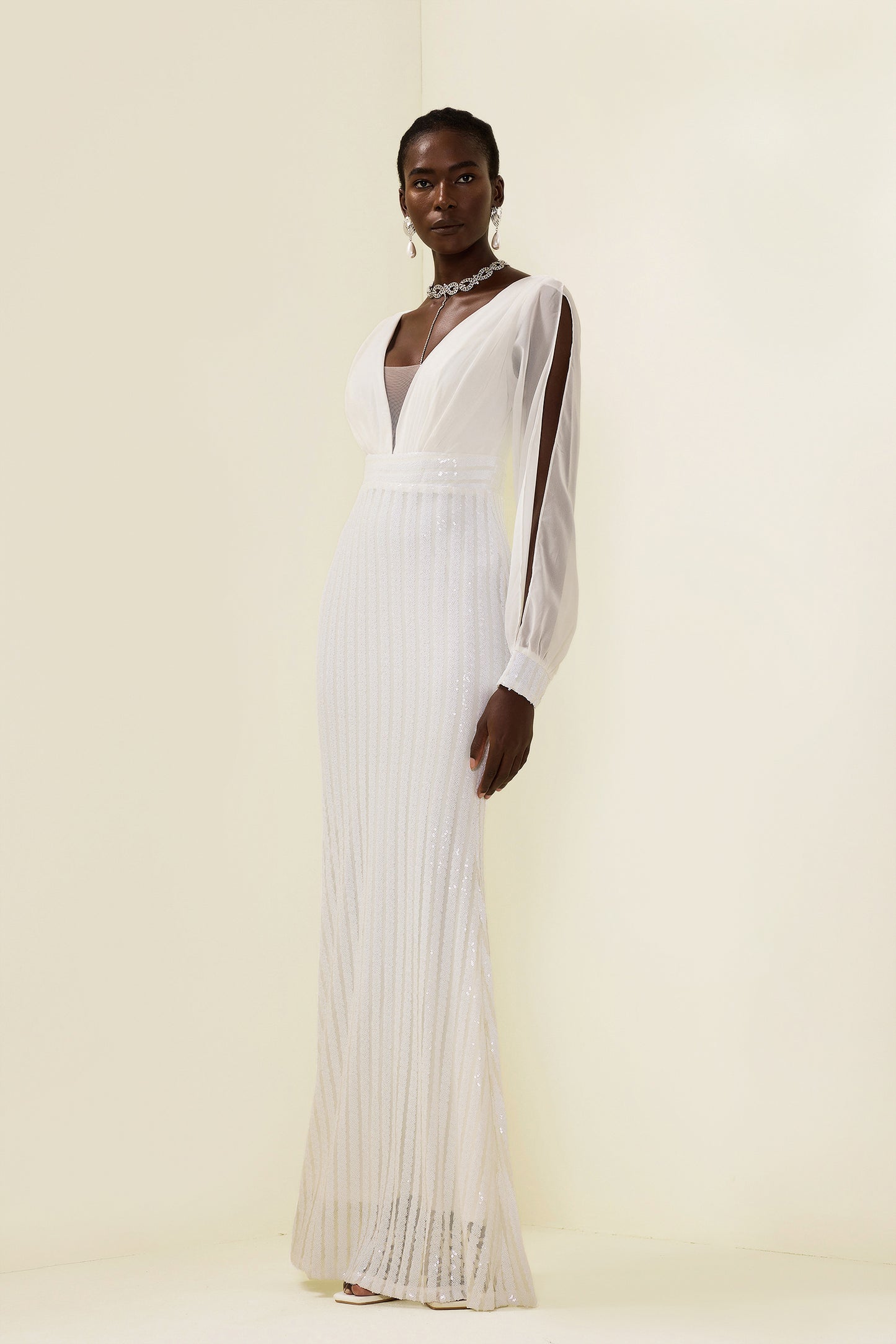 Sequin Cut-out Maxi Dress