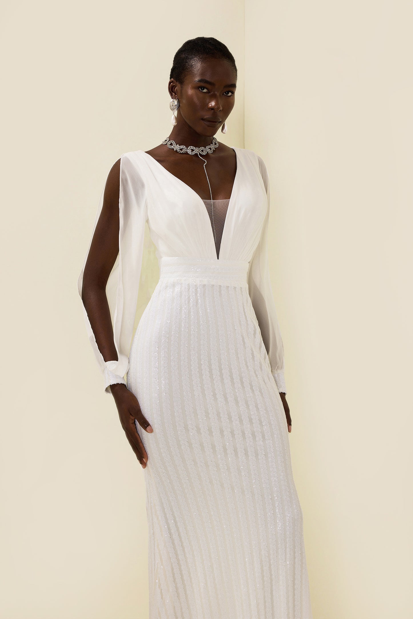 Sequin Cut-out Maxi Dress